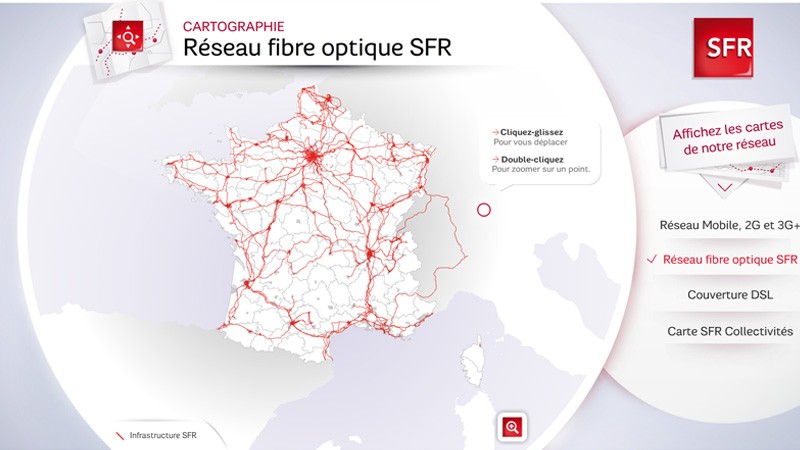 ⭐⭐⭐ Manu Lechat- Webdesigner, intégrateur, développeur Web freelance développement d'une cartographie interactive pour SFR présentée sous forme d'interface tactile